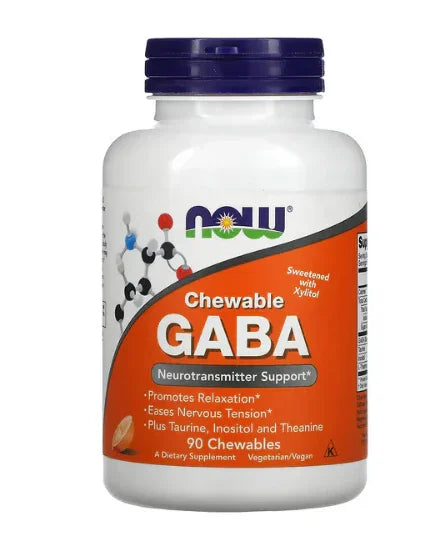 GABA Chewable with Taurine, Inositol and L-Theanine, 90 chewables - NOW FOODS
