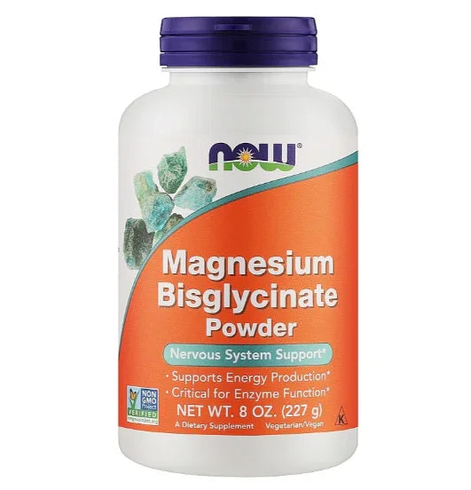 Magnésio Bisglicinato em Pó, 227 gramas - Now Foods