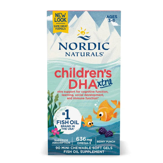 Children's DHA Xtra Oleo de Peixe, 880mg Frutos Vermelhos, 60 ml - Nordic Naturals