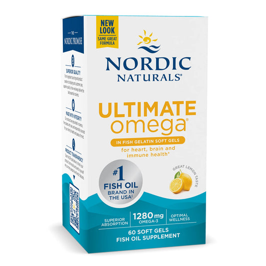 Ultimate Omega 1280mg 60 Gelatin Fish Soft Gels - Nordic Naturals
