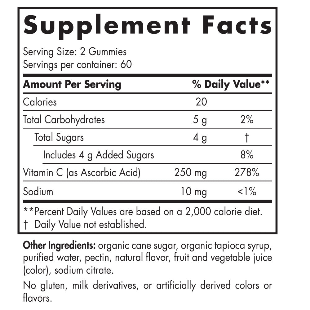 Vitamina C em Gomas 250MG, 120 Unidades - Nordic Naturals