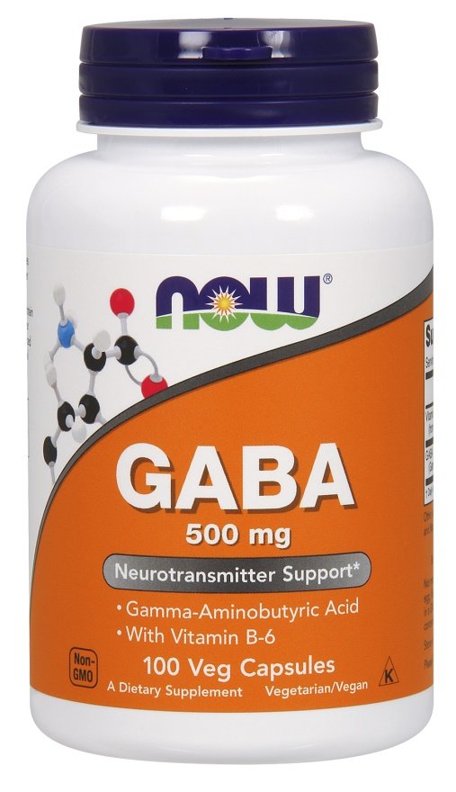 GABA com Vitamina B6, 500mg, 100 vcaps - Now Foods