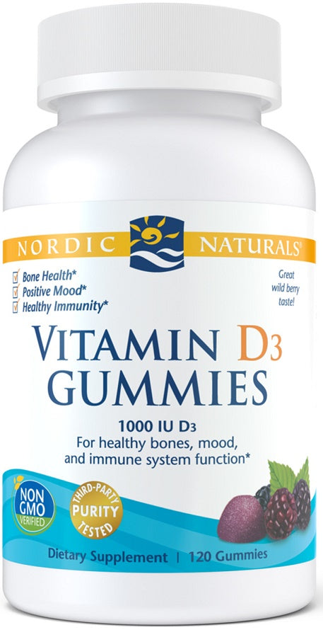 Vitamina D3 Gomas, 1000 IU Frutos Silvestres, 120 Gomas - Nordic Naturals