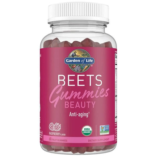 Gomas Beauty Beets, Sabor a Framboesa, 60 gomas de fruta - GARDEN OF LIFE