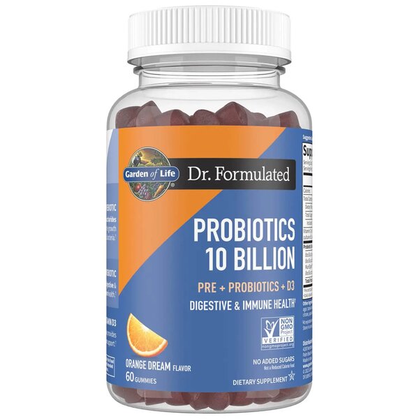 Dr. Formulated Probióticos 10 bilhões, sabor Laranja, 60 gomas - GARDEN OF LIFE