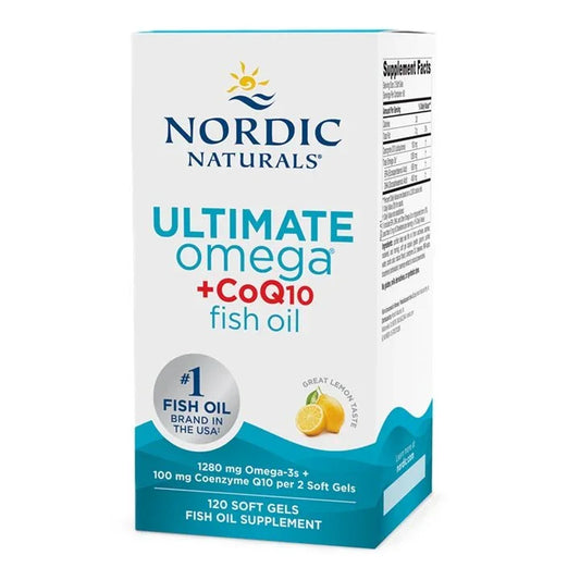 Ultimate Omega + CoQ10, 1280mg Lemon, 120 softgels - Nordic Naturals