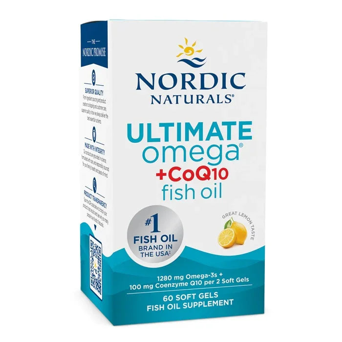 Ultimate Omega + CoQ10, 1280mg Lemon, 60 softgels - Nordic Naturals