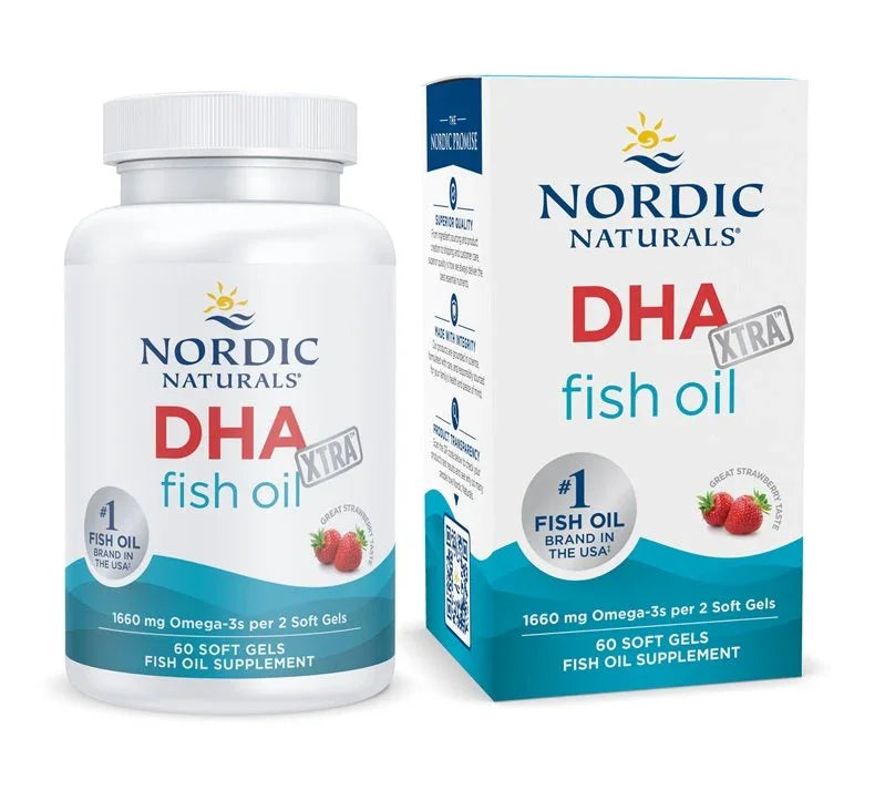 DHA Xtra, 1660mg Strawberry, 60 softgels - Nordic Naturals