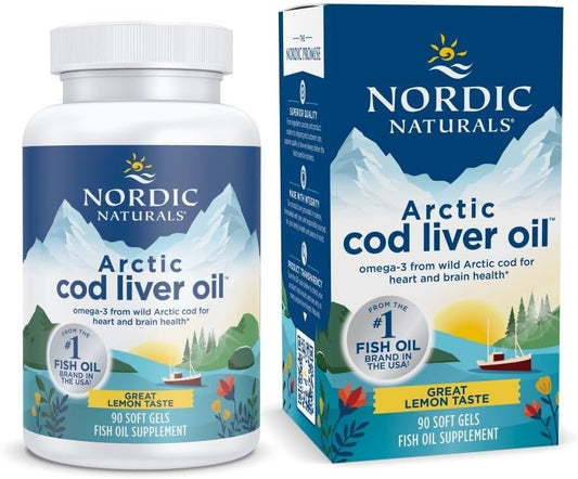 Óleo de Figado de Bacalhau, 750mg Sabor a Limão, 90 softgels - Nordic Naturals