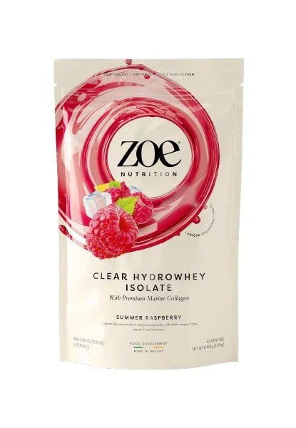 Clear Hydrowhey Isolate, Summer Raspberry, 454 grams - Zoe