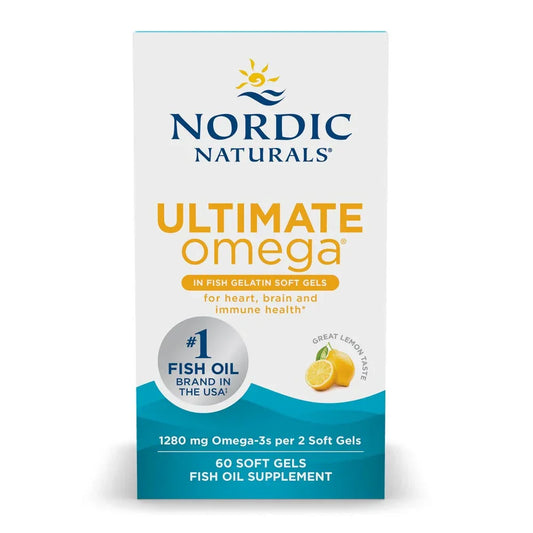 Ultimate Omega in Fish Gelatin, 1280mg Lemon, 60 softgels - Nordic Naturals