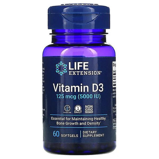 Vitamina D3 125mcg (5000 UI) 60 Soft Gels - Life Extension