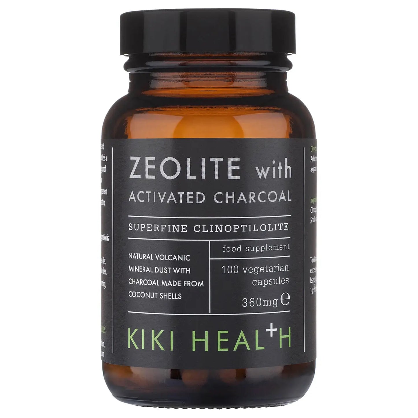 Zeolite com Carvão Vegetal Ativado 360mg, 100Caps - Kiki Health