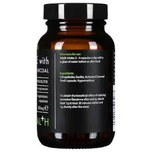 Zeolite com Carvão Vegetal Ativado 360mg, 100Caps - Kiki Health