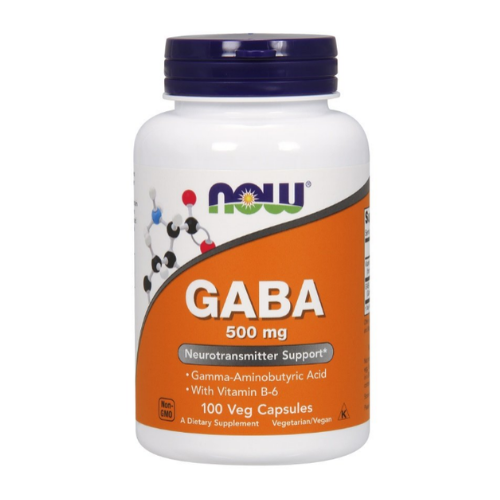 GABA com Vitamina B6, 500mg, 100 vcaps - Now Foods