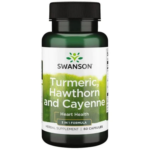 Curcuma, aubépine et piment de Cayenne, 60 gélules - Swanson