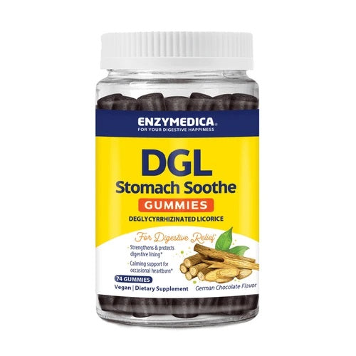 Gomas DGL para Acalmar o Estômago, Chocolate Alemão, 74 gomas - ENZYMEDICA