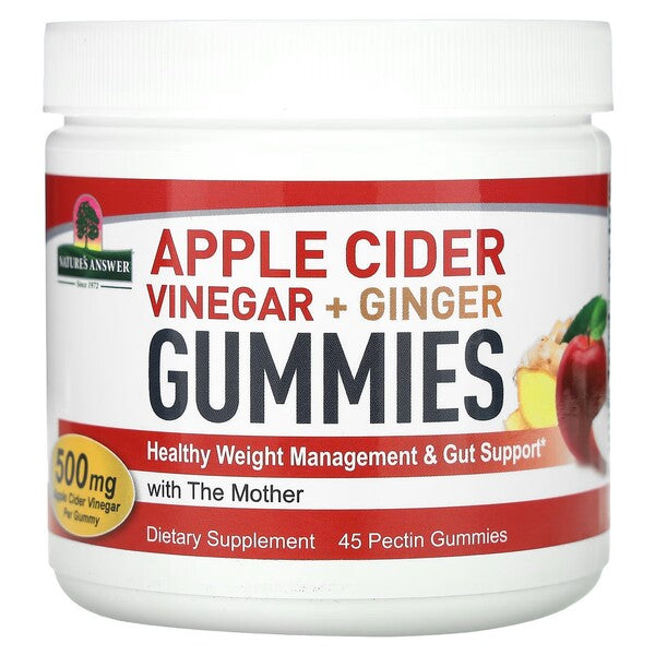 Vinagre de Maça + Gengibre, 45 Gomas - Nature's Answer