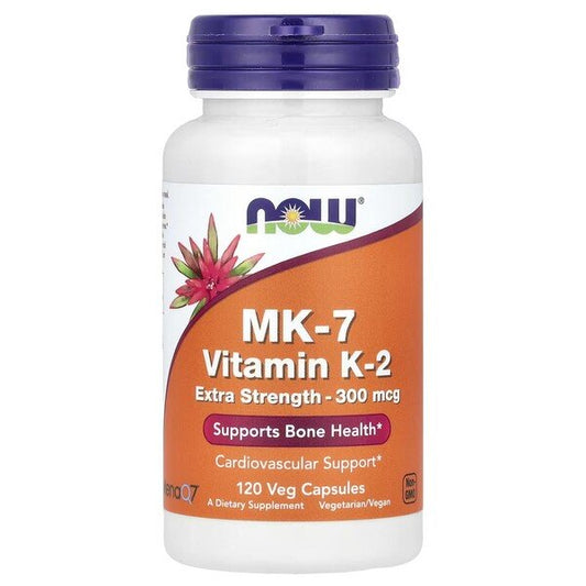 MK-7 Vitamin K-2, 300mcg Extra Forte, 120 vcaps - NOW FOODS
