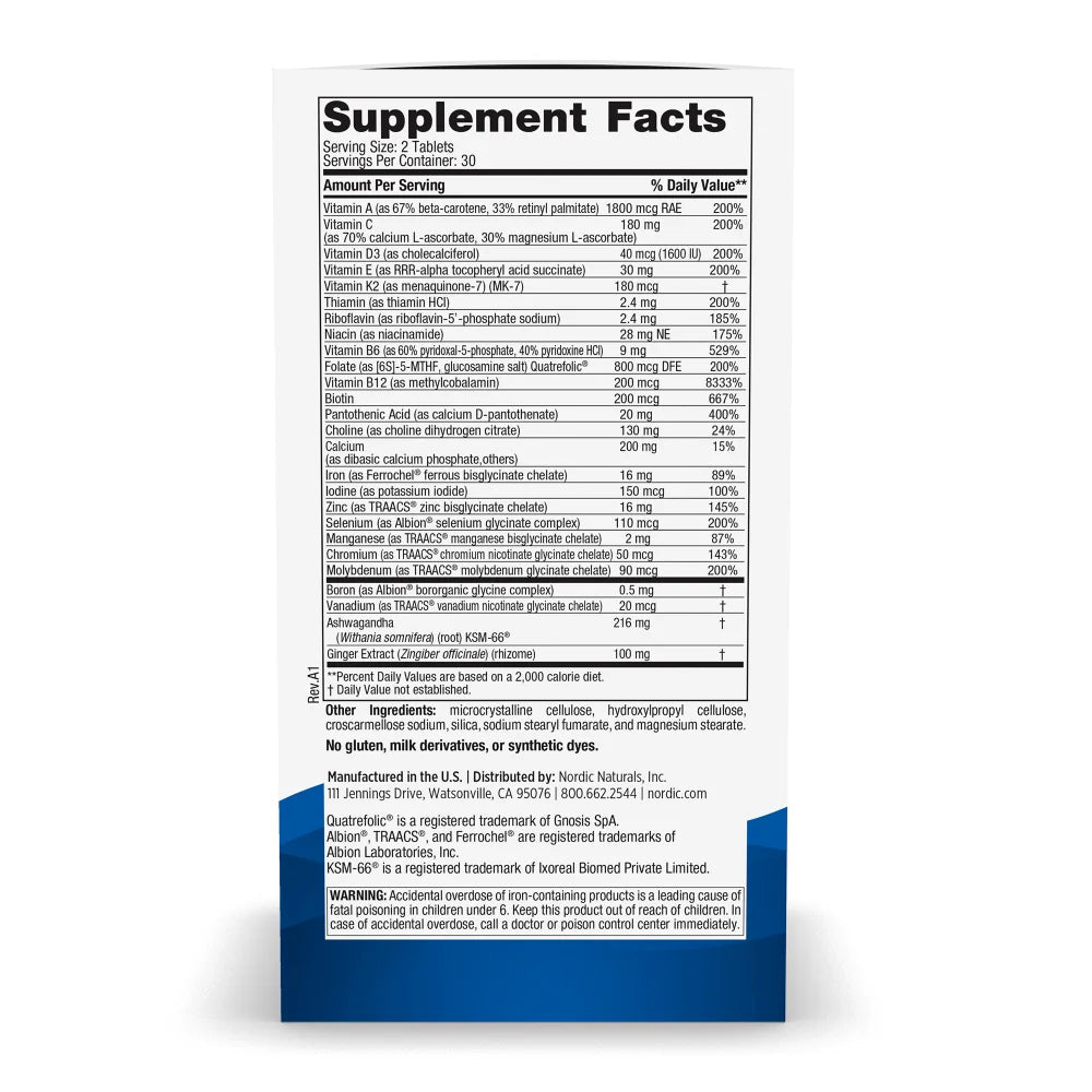 Multivítaminico para Mulher Extra Forte, 60 tablets - Nordic Naturals